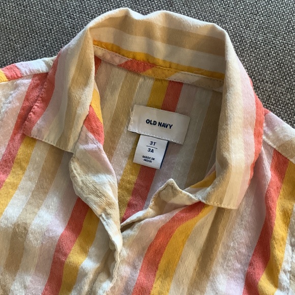 Summer striped button-up short sleeves blouse - Picture 2 of 7